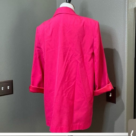 Radcliffe Vintage Fuchsia Hot Pink size 12 Single Button Oversized Blazer Jacket - Picture 5 of 8